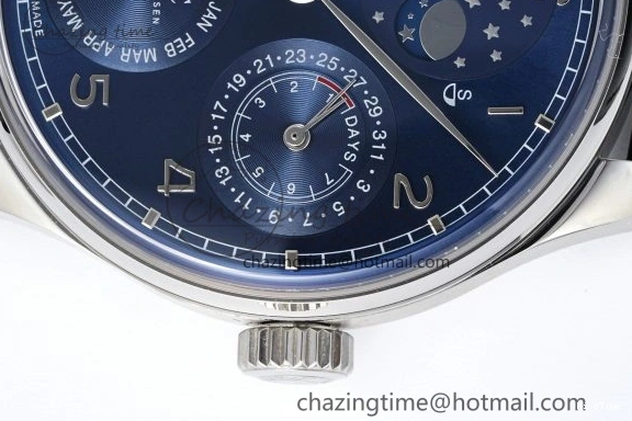 MIROTIME 0323 Bold Portugieser Perpetual Calendar SS 5033 APSF 1:1 Best Edition Blue Dial on Black Leather Strap A52610 Clone 7041